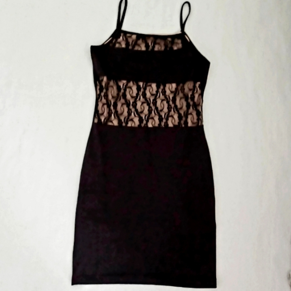 Coctail Black Lace Stretchy Dress, size S